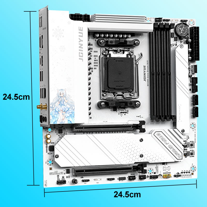 JGINYUE B850M Snow Dream WIFI  - огляд і ціна Am5 Micro Atx Pcie 5.0 Motherboard